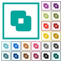 Fototapeta premium Exclude shapes flat color icons with quadrant frames