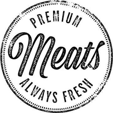 Premium Meats Vintage Butcher Shop Stamp
