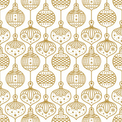 christmas baubles decoration seamless pattern vector illustration