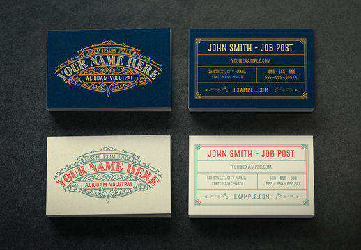 Vintage-Style Business Card Layout 