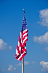 American Flag in Wind Free Position - Populism and False Pride - Nationalism, Patriot, Patriotism - False Symbolism. - obrazy, fototapety, plakaty
