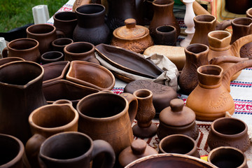 Ukrainian traditional ceramic handmade crockery