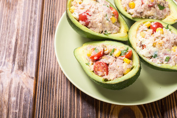 Avocado stuffed with salad