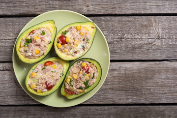 Avocado stuffed with salad