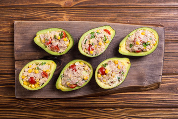 Avocado stuffed with salad