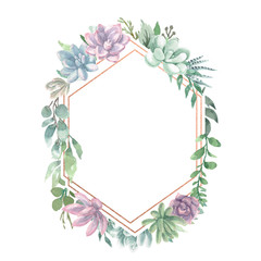 Watercolor Geometric Frame