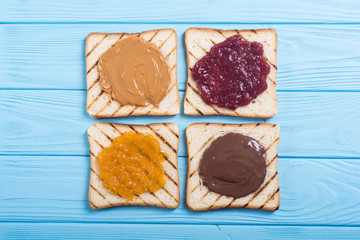 Mix of butter sandwich