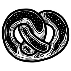 Salt pretzel icon. Hand drawn illustration of salt pretzel vector icon for web design