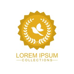 Luxury bird logo design template and emblem made with leaves and - luxury beauty spa concepts - natural badge for cosmetics