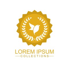 Luxury bird logo design template and emblem made with leaves and - luxury beauty spa concepts - natural badge for cosmetics