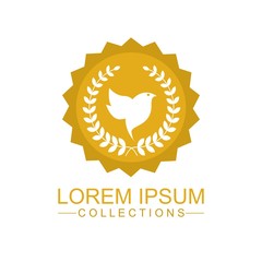 Luxury bird logo design template and emblem made with leaves and - luxury beauty spa concepts - natural badge for cosmetics