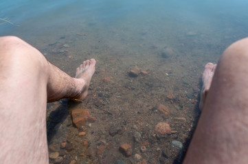 Fish spa pedicure, wellness skin care with fish rufa garra, also called fish doctor, rodent fish and fish-kingal