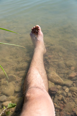 Fish spa pedicure, wellness skin care with fish rufa garra, also called fish doctor, rodent fish and fish-kingal