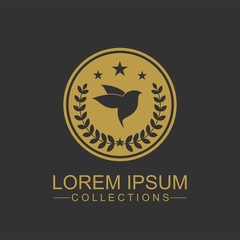 Luxury bird logo design template and emblem made with leaves and - luxury beauty spa concepts - natural badge for cosmetics