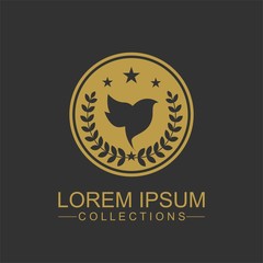 Luxury bird logo design template and emblem made with leaves and - luxury beauty spa concepts - natural badge for cosmetics