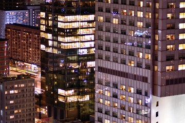 Panorama of the city at night