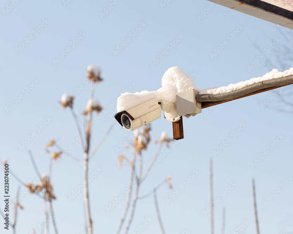 Wall mural outdoor camera against the sky