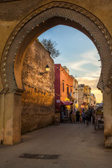 Bab Belqari and the alley of the Imperial City, Meknes, Morocco - obrazy, fototapety, plakaty