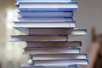 The books on the table