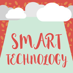 Writing note showing Smart Technology. Business photo showcasing gadgets or device that has a built in computer or chip.