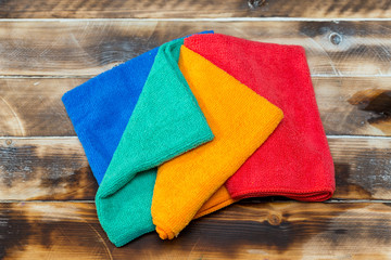 cloth napkin on a wooden background