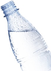 Water in plastic bottle isolated on white background