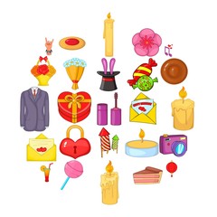 Revels icons set. Cartoon set of 25 revels vector icons for web isolated on white background