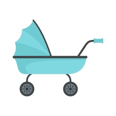 Baby trolley icon. Flat illustration of baby trolley vector icon for web design