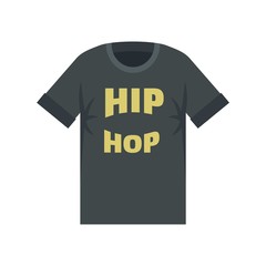 Hip hop tshirt icon. Flat illustration of hip hop tshirt vector icon for web design