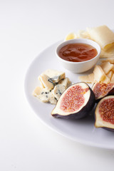 cheese plate with fruits
