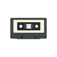 Music casette icon. Flat illustration of music casette vector icon for web design