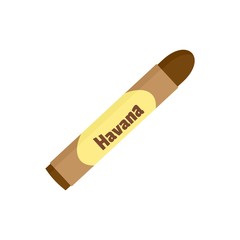 Luxury cuban cigar havana icon. Flat illustration of luxury cuban cigar havana vector icon for web design