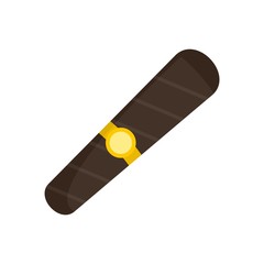 Black cigar of cuba icon. Flat illustration of black cigar of cuba vector icon for web design