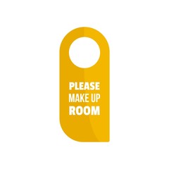 Fototapeta premium Please make up room hanger tag icon. Flat illustration of please make up room hanger tag vector icon for web design
