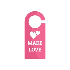 Make love room tag icon. Flat illustration of make love room tag vector icon for web design