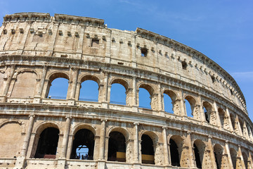 Fototapeta na wymiar Outside view of Colosseum in city of Rome, Italy