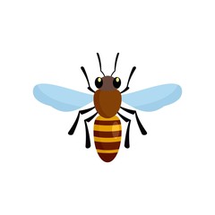 Bee queen of insect icon. Flat illustration of bee queen of insect vector icon for web design