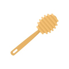 Wood spoon for honey icon. Flat illustration of wood spoon for honey vector icon for web design