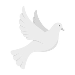 White pigeon of peace icon. Flat illustration of white pigeon of peace vector icon for web design
