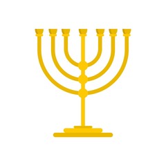 Gold stand for candle icon. Flat illustration of gold stand for candle vector icon for web design