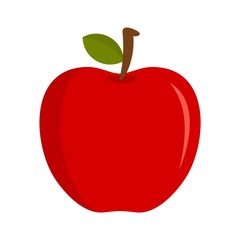 Eco fresh red apple icon. Flat illustration of eco fresh red apple vector icon for web design