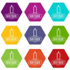 Smell icons 9 set coloful isolated on white for web