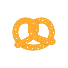 Soft pretzel icon. Flat illustration of soft pretzel vector icon for web design
