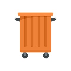 Commercial trash container icon. Flat illustration of commercial trash container vector icon for web design