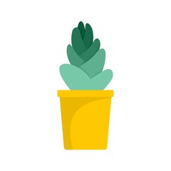 Sand cactus pot icon. Flat illustration of sand cactus pot vector icon for web design