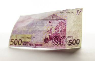 five hundred euros on a white background