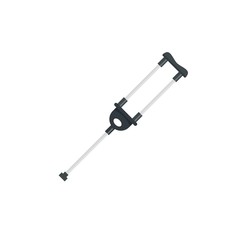 Medical crutch icon. Flat illustration of medical crutch vector icon for web design