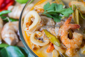 Tom yum thai spice soup, thai food popular