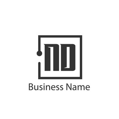Initial Letter ND Logo Template Design