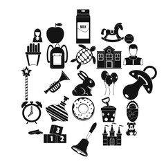 Child center icons set. Simple set of 25 child center vector icons for web isolated on white background